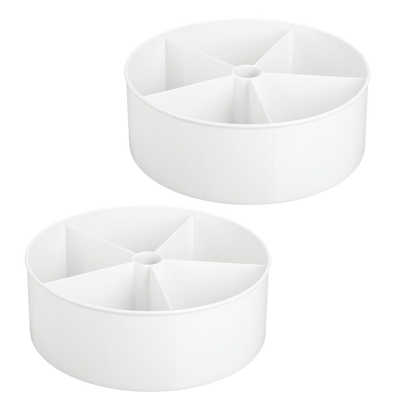 mDesign Divided Storage Turntable for Office, 11.5" Round, 2 Pack